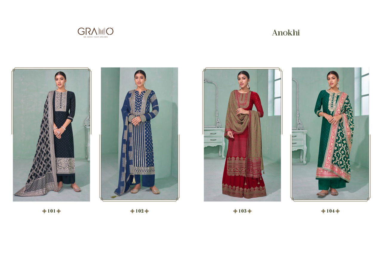 Gramo Anokhi Heavy Festival Wear Heavy Georgette Designer Salwar Suit Collection